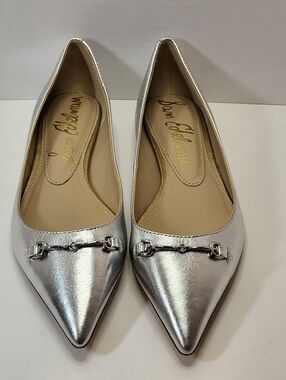 Sam Edelman Nori Ballet Flats Silver Horsebit Size 7 EUC